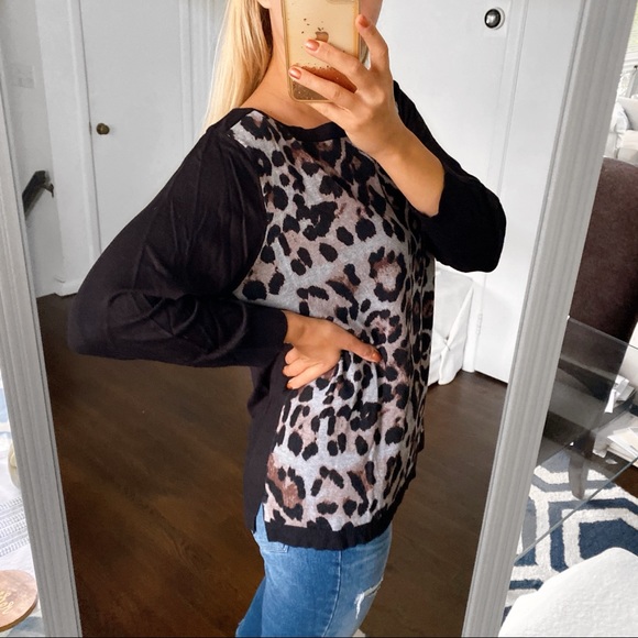 π PAPAYA BLACK LEOPARD PRINT KNIT JUMPER! - Picture 2 of 9